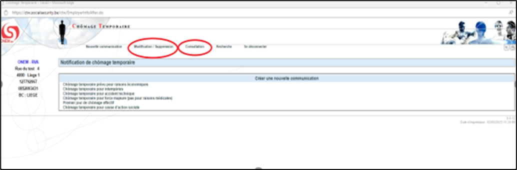 Screenshot with modification and deletion button.
